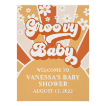 Groovy Baby Retro Sunshine Bem-vindo ao Chá de Beb