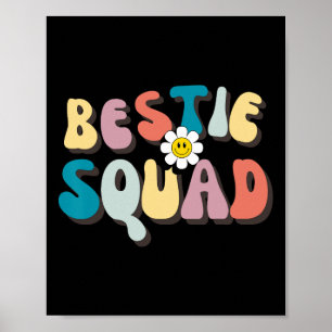 Poster Groovy Bestie Esquadrão Besties Correspondendo Bes