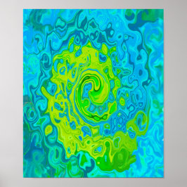 Poster Groovy Chartreuse e Aquamarine