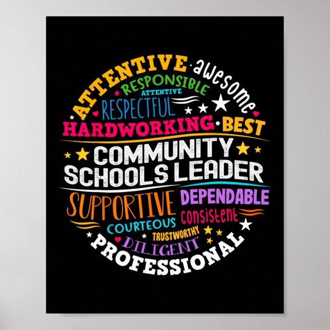 Poster Groovy Community Schools Leader Spreading Positivi (Frente)