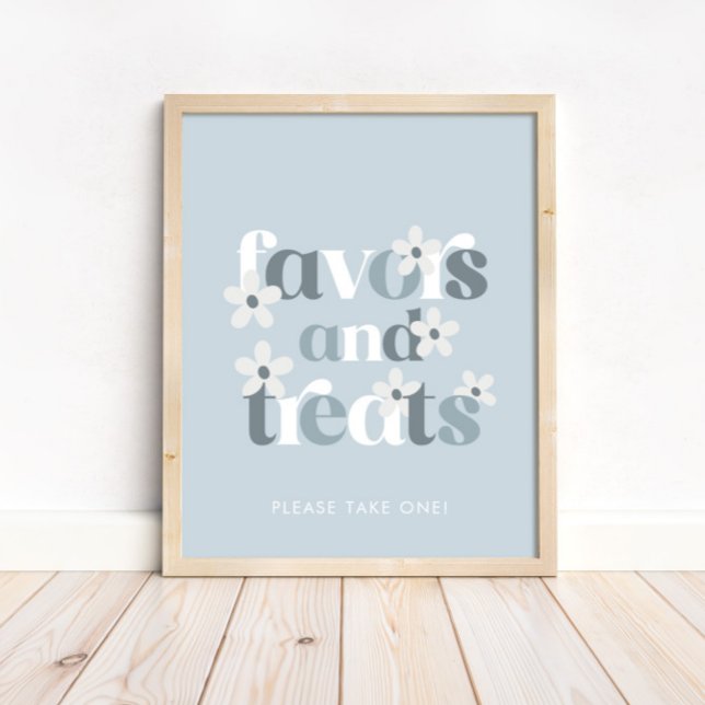 Poster Groovy Daisy Modern Boho Birthday favorece e trata (Criador carregado)