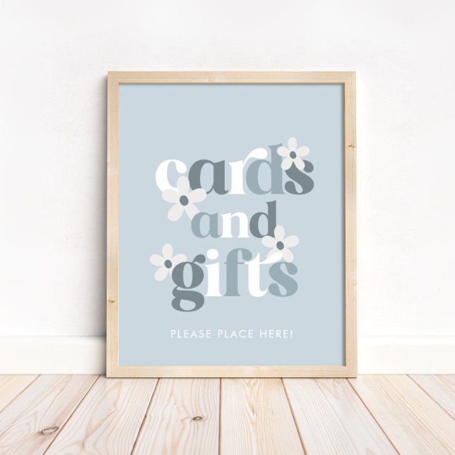 Poster Groovy Daisy Modern Boho Cartões e presentes de an (Criador carregado)