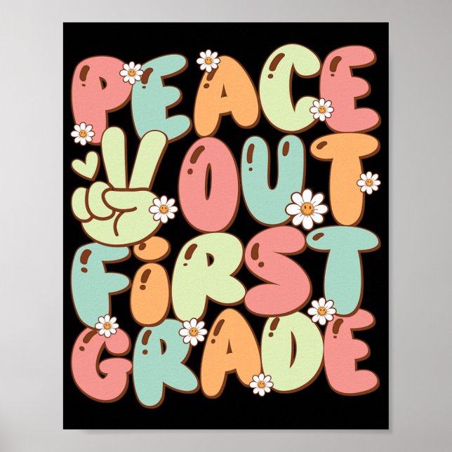 Poster Groovy De Primeiro Grau No Último Dia Da Escola De (Frente)