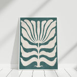 Poster Groovy Dusty Teal Abstrato Flower Wall Art<br><div class="desc">Adicione um toque de talento retrorreflector à sua decoração com a "Arte de Parede de Abstrato de Flores de Teal Groovy Dusty". Este trabalho de arte de pingue-pongue apresenta um design de flor abstrato em tons azuis sujentos. O entalhe, as formas fluidas e a legal paleta de cores evocam uma...</div>