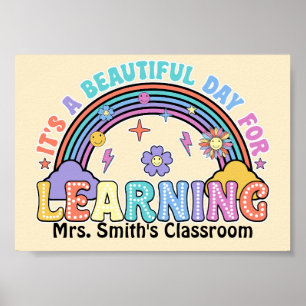 Poster Groovy É Um Belo Dia Para Aprender Professor