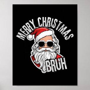 Poster Groovy Feliz Papais noeis de Natal Bruh Checkered