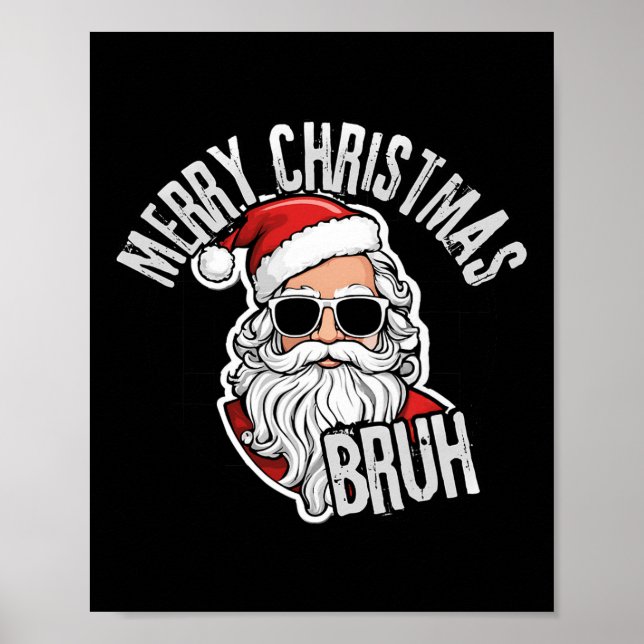 Poster Groovy Feliz Papais noeis de Natal Bruh Checkered  (Frente)