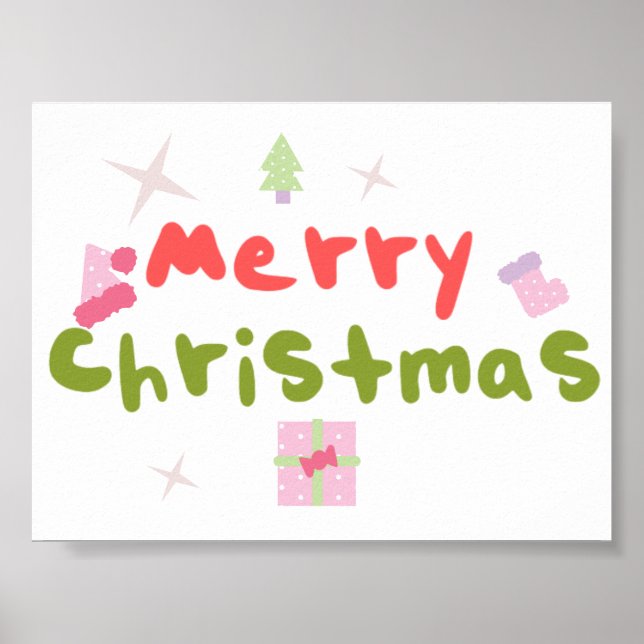 Poster Groovy Felry Christmas Tree Bubble Letters (Frente)
