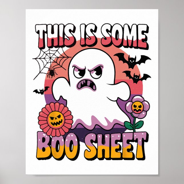 Poster Groovy Ghost Este É Um Hallowee Engraçado De Folha (Frente)