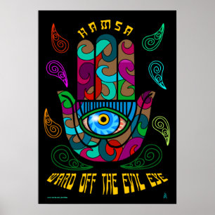 Póster Groovy Hamsa