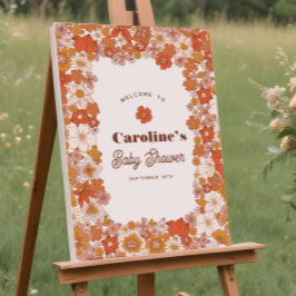 Poster Groovy - Indicador de Chá de fraldas Cor-de-Rosa F