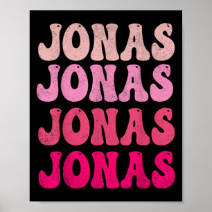 Poster Groovy Jonas Primeiro Nome D Eu Amo Jonas Camiseta