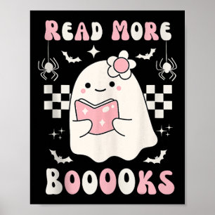 Poster Groovy Leia Mais Livros Ghost Boo Engraçado