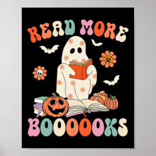 Poster Groovy Leia Mais Livros Ghost Boo Engraçado