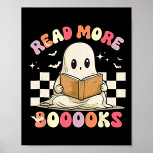 Poster Groovy Leia Mais Livros Ghost Boo Engraçado