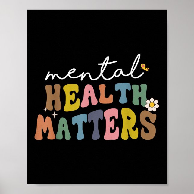 Poster Groovy Mental Health S Human Brain Illness Awarene (Frente)