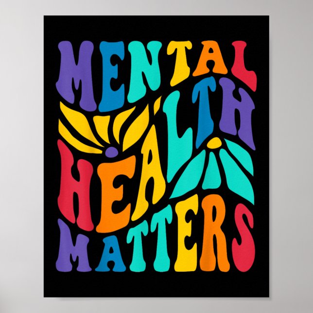 Poster Groovy Mental Health S Human Brain Illness Awarene (Frente)
