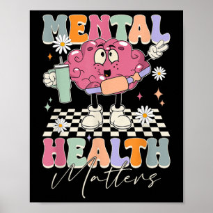 Poster Groovy Mental Health S Human Brain Illness Awarene