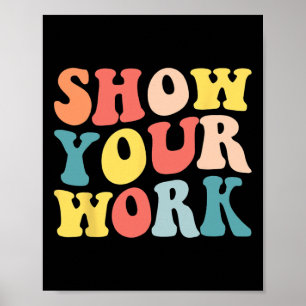 Poster Groovy Mostre Seu Trabalho Divertido Agradecimento