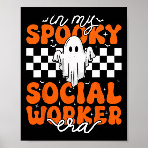 Poster Groovy Na Minha Colega Social Era Bonita Fantasma