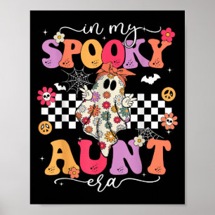 Poster Groovy Na Minha Tia Spooky Era Retro Tia Hallowee