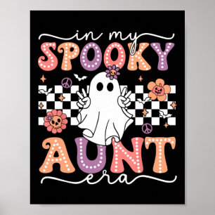 Poster Groovy Na Minha Tia Spooky Era Retro Tia Hallowee