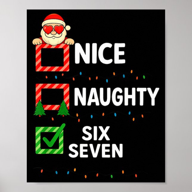 Poster Groovy Naughty Six Seven 67 Christmas Family Xmas  (Frente)