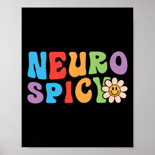 Poster Groovy Neurospicy - Neurodivergente Adhd Asd Autis