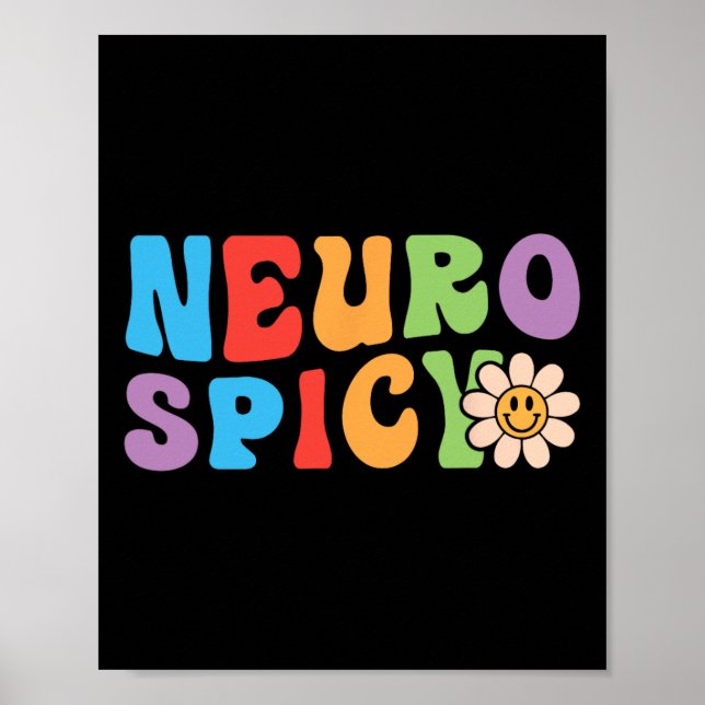Poster Groovy Neurospicy - Neurodivergente Adhd Asd Autis (Frente)