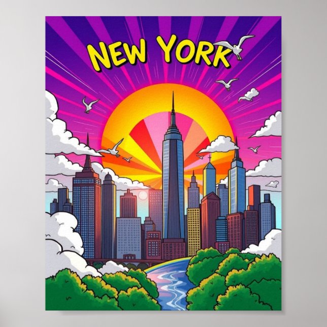 Poster Groovy Nova York (Pop art) (Frente)
