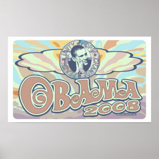 Póster Groovy Obama 2008 Gear