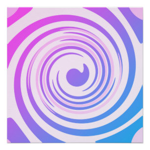 Póster Groovy Purple Blue Swirls Poster