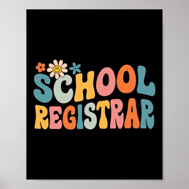 Poster Groovy School Registrar Byck To School  (Frente)