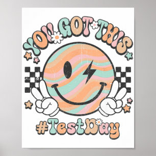 Poster Groovy Smile Face Isto Você Tem Rock No Dia De Tes