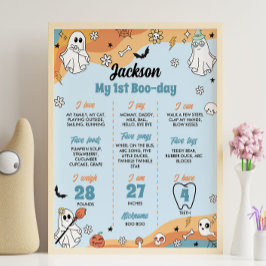 Poster Groovy Spooky - Sinal de Milestone de Aniversário