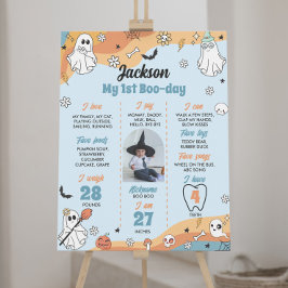 Poster Groovy Spooky - Sinal de Milestone de Aniversário