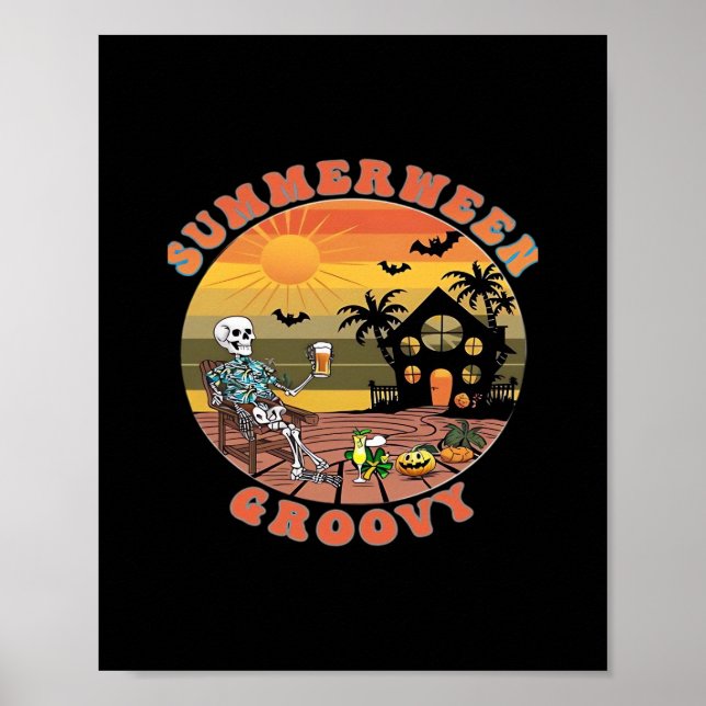 Poster Groovy Summerentre Para Refrescamento Clássico De  (Frente)