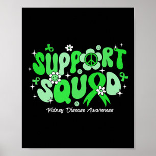 Poster Groovy Suporta Doença Renal De Fita Verde Esquadrã