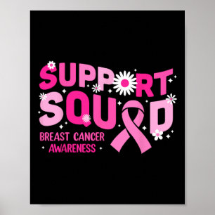 Poster Groovy Support Squad Breast Cancer Awarness Pink