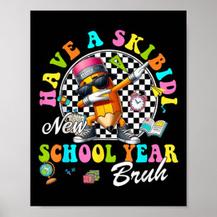 Poster Groovy Tenha Um Lápis Skibidi Novo Ano Escolar Bru