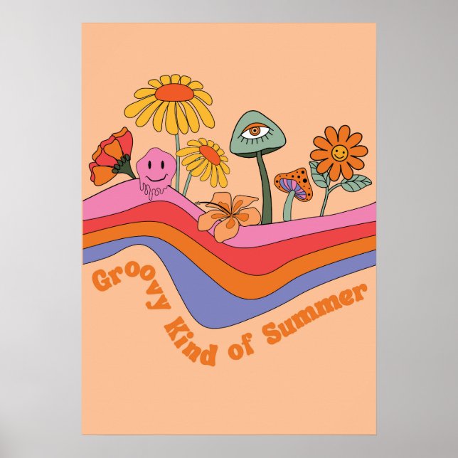 Poster Groovy tipo verão (Frente)