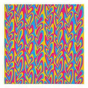 Póster Groovy Trippy Squiggly Quirky Pansexual Pride