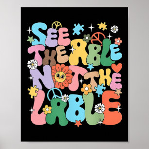 Poster Groovy Vê A Habilidade Não A Consciência Do Autism