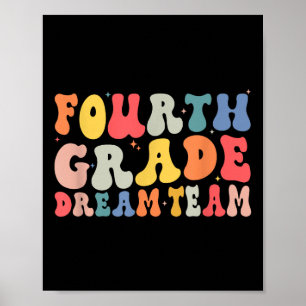 Poster Groovy Volta às Aulas Primeiro Dia da Quarta Série