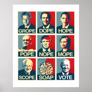 Poster Grope Dope Hope Papa Nope Escopo Alcance Biden