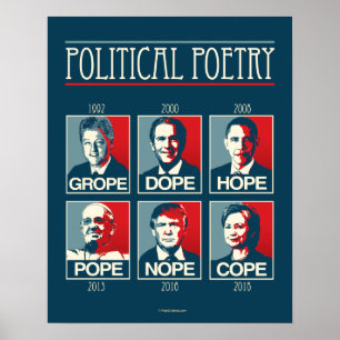 Póster Grope Dope Hope Pope Nope Cope