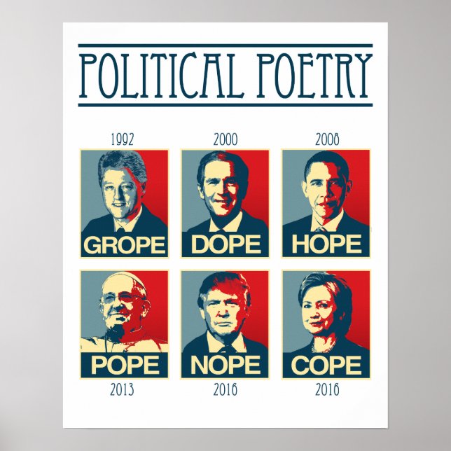 Póster Grope Dope Hope Pope Nope Cope (Frente)