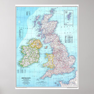 Poster "Großbritannien: Britische 1979 Insel Karte…