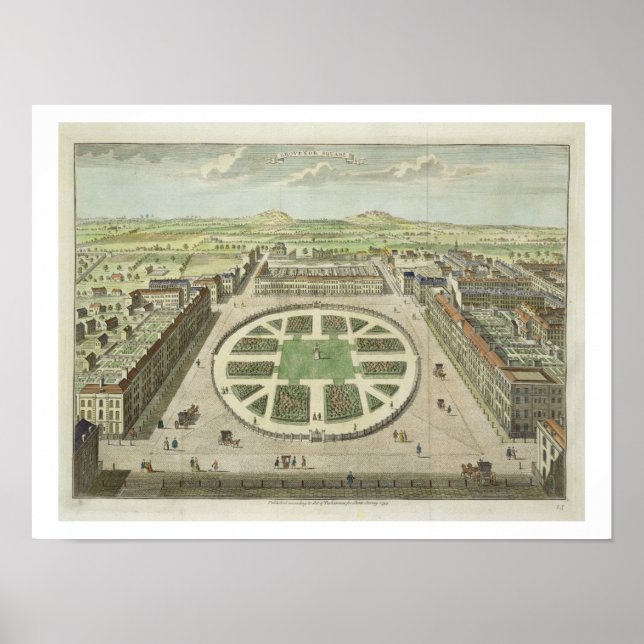 Póster Grosvenor Square, para "Stow's Survey of London",  (Frente)