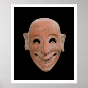 Poster Grotesque mask, from Motya, 6th century BC (terrac